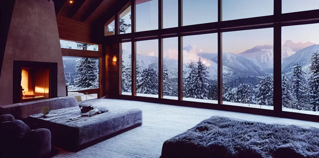 A peaceful home scene symbolizing love and reflection during winter