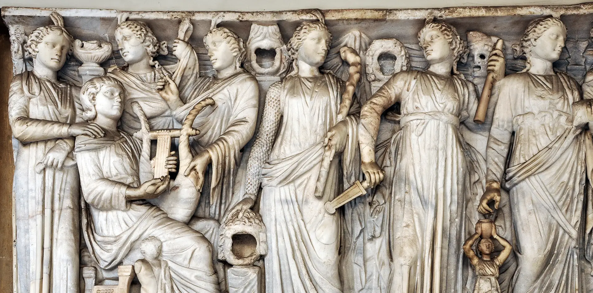 A group of ancient leaders gathered in a stone hall, representing the political decisions that shaped modern religion.