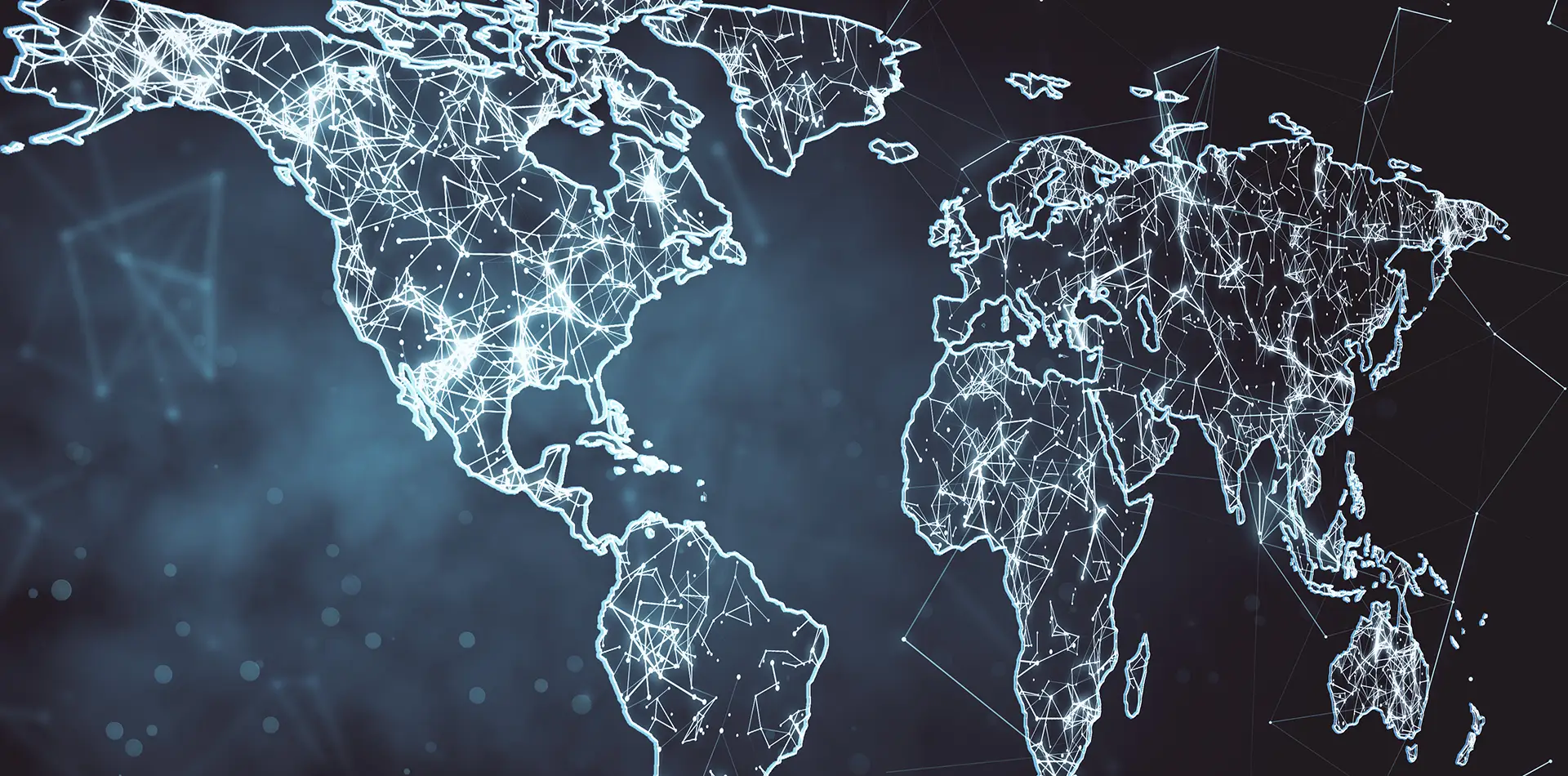 An abstract illustration showing the Flower of Life sacred geometry pattern overlaid on a stylized world map, representing universal order.