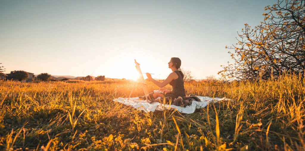 Person in golden light symbolizing conscious awakening and inner peace