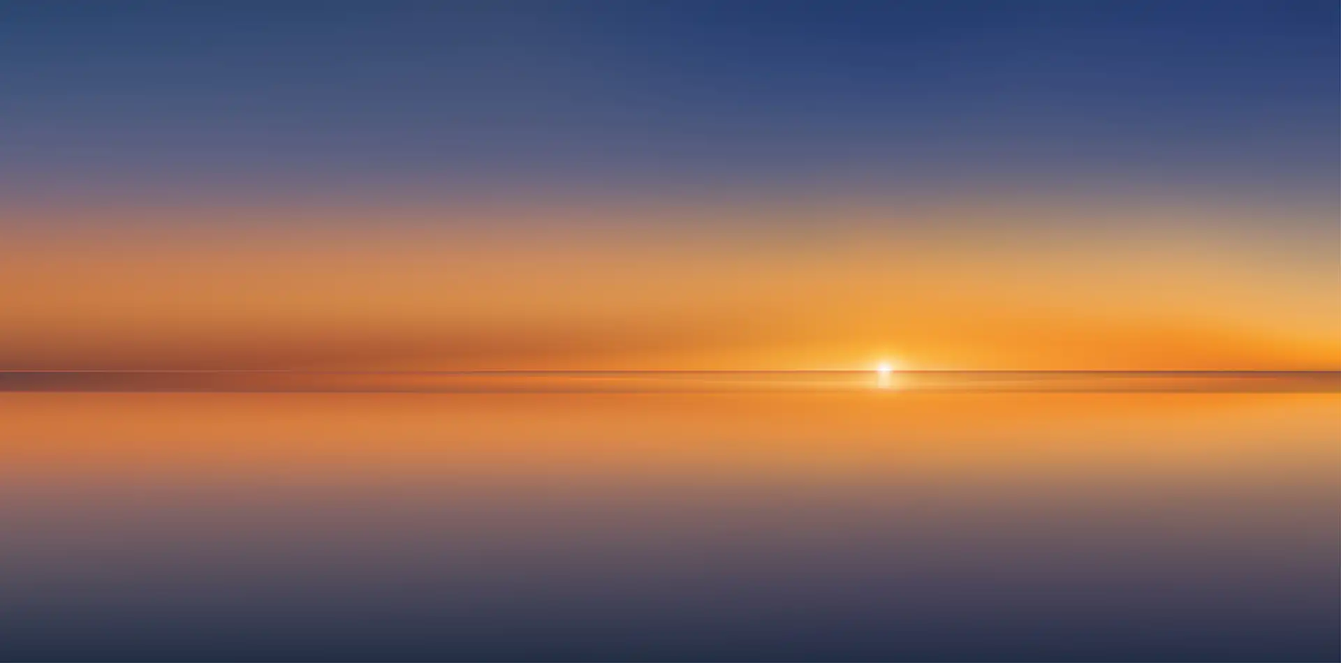 Golden sunrise casting soft light over a calm ocean horizon