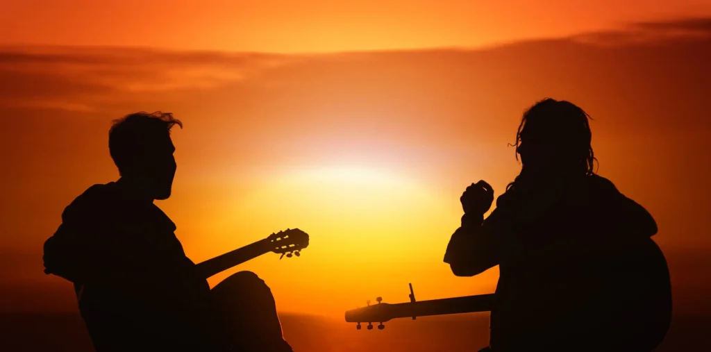 Two figures in soft light representing compassion instead of judgment
