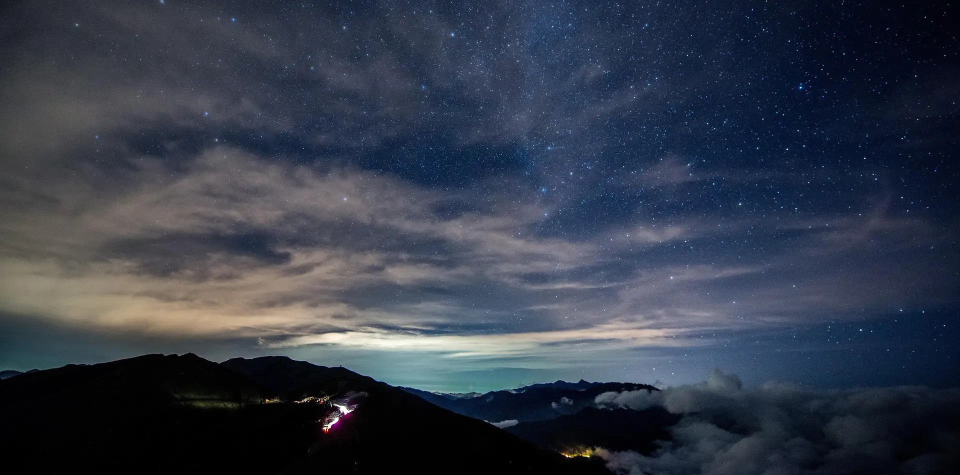 Calm starry night sky with soft glowing light symbolizing gratitude, peace, and quiet reflection